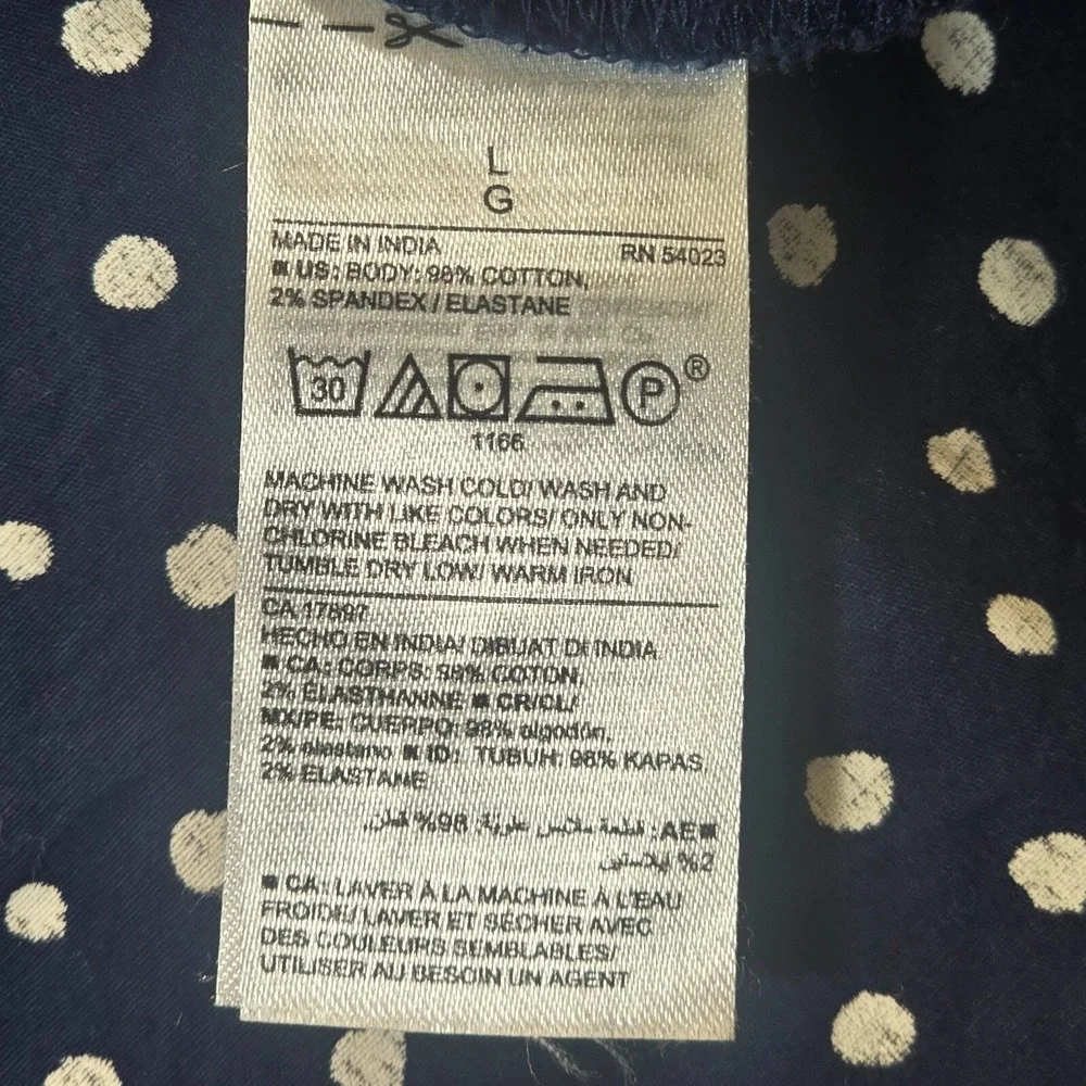 Old Navy Polka Dot Maternity Tunic Women Large Navy Blue‎ Classic Preppy Core - Picture 10 of 11